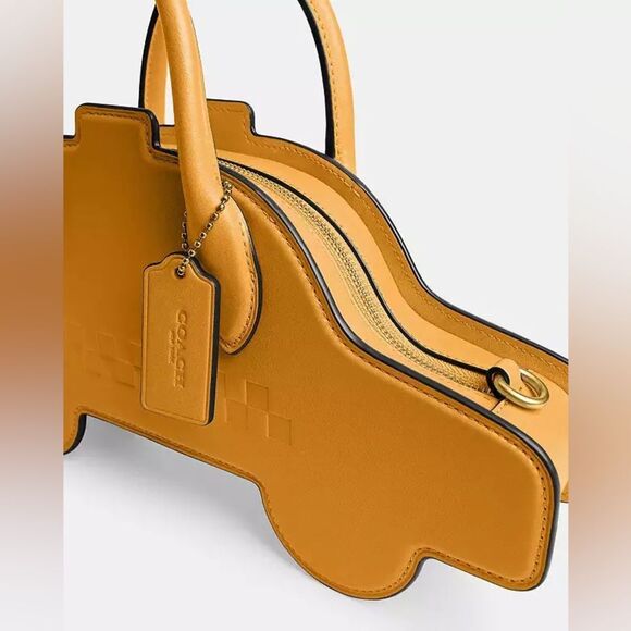 Coach Taxi Crossbody Bag NWT Yellow - Picture 2 of 4